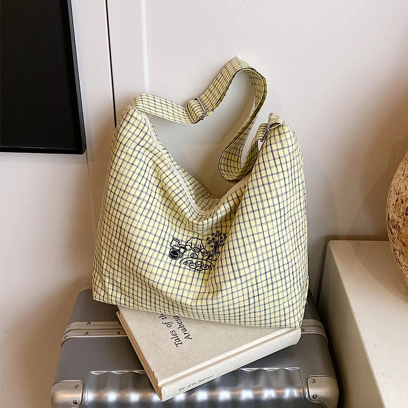 Cyflymder  Vintage Y2k Aesthetic All Match Shoulder Bag Cartoon Kawaii Dog Striped Women's Handbags Streetwear Grunge Casual Crossbody Bags