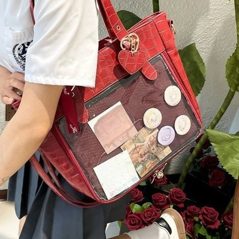 Cyflymder  Streetwear Y2k Aesthetic Shoulder Handbags 2025 Vintage High-capacity Women Crossbody Ita Bag Japanese Jk Transparent Tote Bags