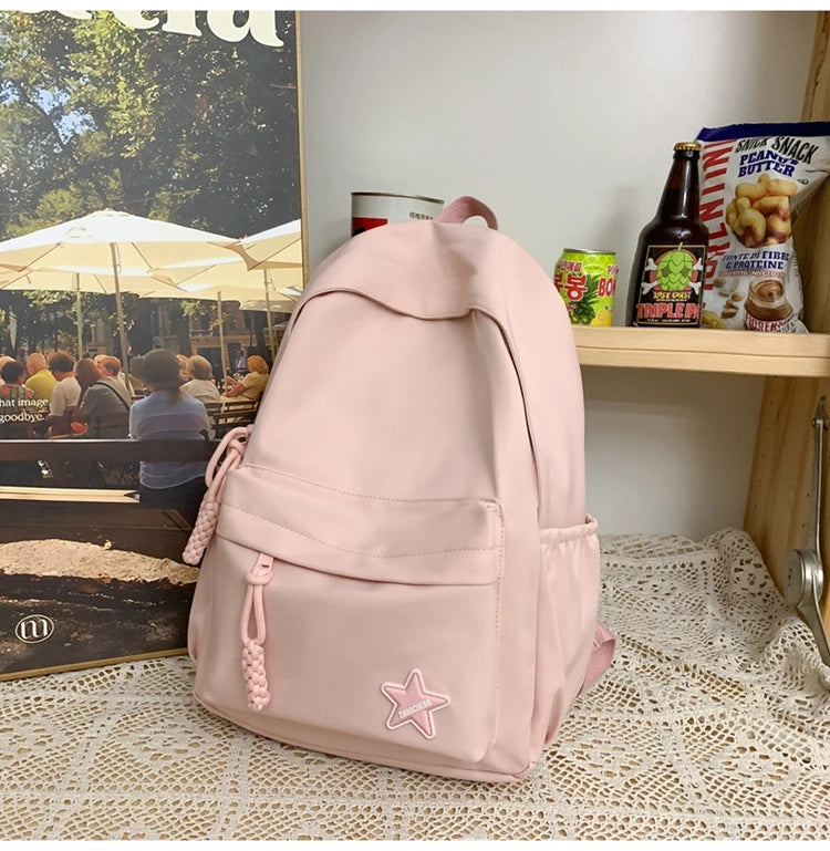 Cyflymder  Women Y2k Aesthetic Simple Star Backpack All Match Students Fashion Casual Schoolbags Japanese High-capacity Backpacks Trendy