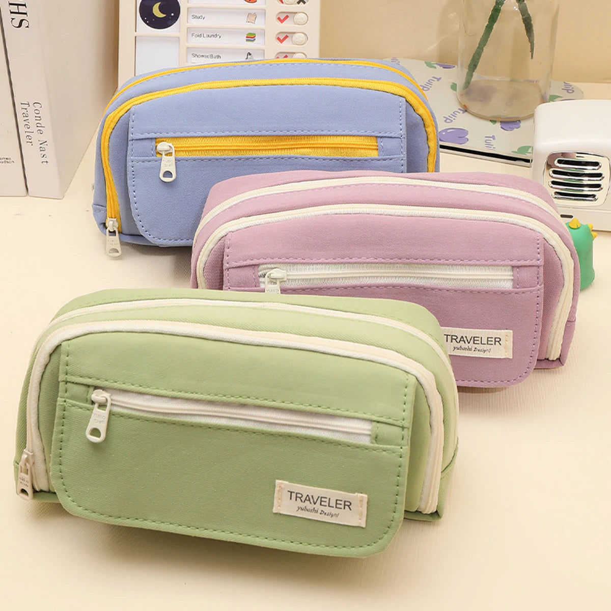 Cyflymder Kawaii 5-layer Pencil Case Multi-functional Pen Box Student Multi-layer Storage Bag School Office Supplies Stationery