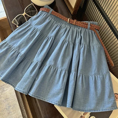 Cyflymder  Denim Skirt Women Vintage Streetwear Korean Fashion High Waist Skirt Harajuku Casual Mini Skirt 2025 Summer New