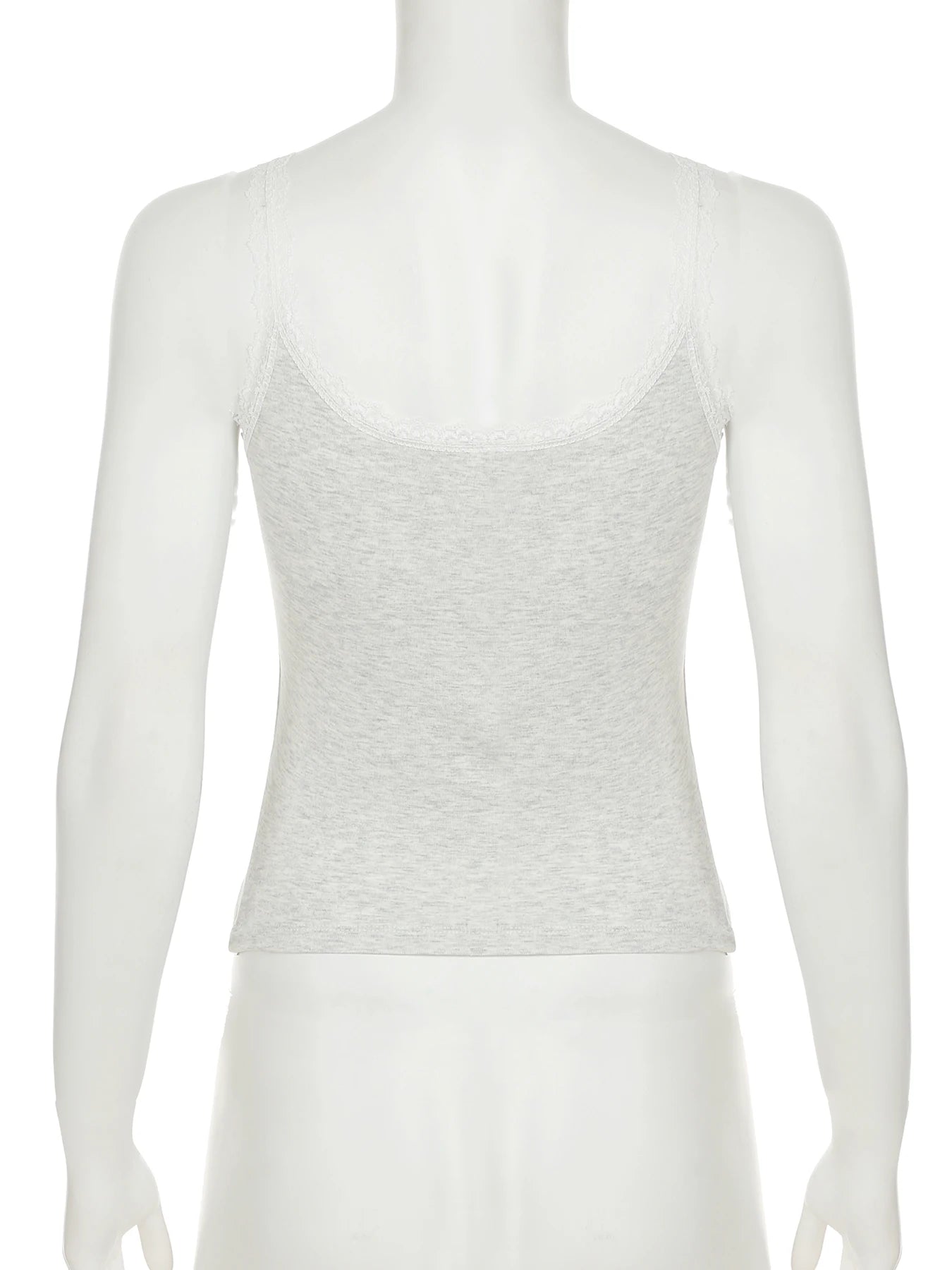 Cyflymder  Basic Solid Lace Trim Camis Top Sexy Slim Slash Neck Sleeveless Tank Tops Women Summer Fashion Streetwear Ladies