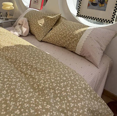 Cyflymder  Romantic fairyfair lace flower bedding set,full queen american country floral cotton home textile sheet pillow case quilt cover