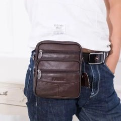 Cyflymder  Men's Vintage Leather Messenger Bag - High Capacity Crossbody Shoulder Bag, Retro Brown Genuine Leather with Adjustable Strap