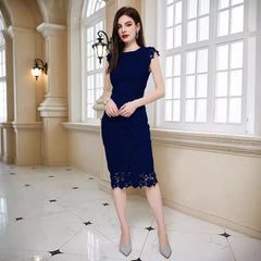 Cyflymder  Spring Women's Clothing Sleeveless Neck Midi Dress For Elegant Floral Print Straight Cut Polyester Blend