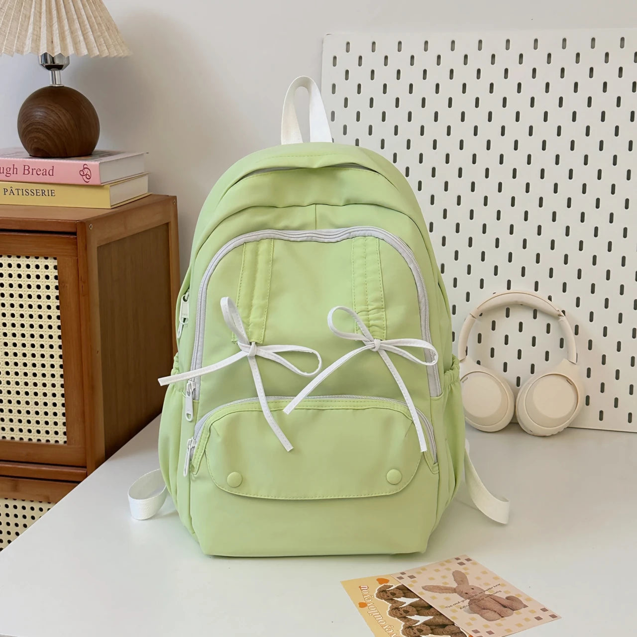 Cyflymder  Bow Sweet Backpack for Students Japanese Style Large Capacity Commuting Class Backpacks