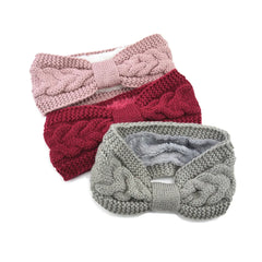 Cyflymder Winter Knitted Headbands for Women Warm Woolen Knitting Ear Warmer Cross Knot Turban Headwear Girls Hair Band Hair Accessories