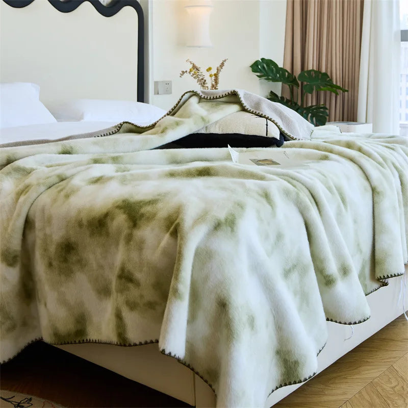 Cyflymder  Luxury Faux Mink Fur Thick Blanket High Quality Cozy Sofa Blanket for Office Nap Skin-Friendly Warm Bed Decoration for Winter