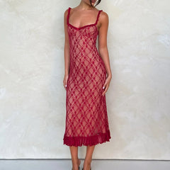 Cyflymder  Fashion Trend Irregular Checkered Dress Shopping Banquet Personality Spice Girl Knee Dress