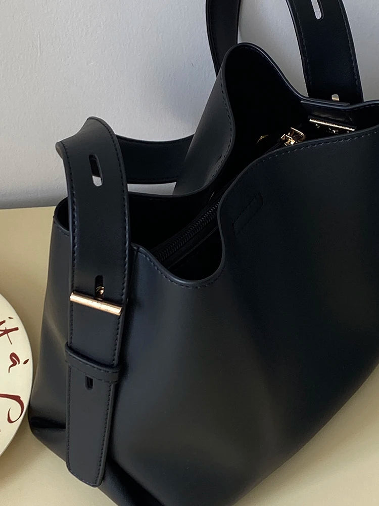 Cyflymder  Y2k Aesthetic Vintage All Match Simple Shoulder Bags Office Lady Elegant Casual Underarm Bag Solid Korean Fairy Women's Handbags
