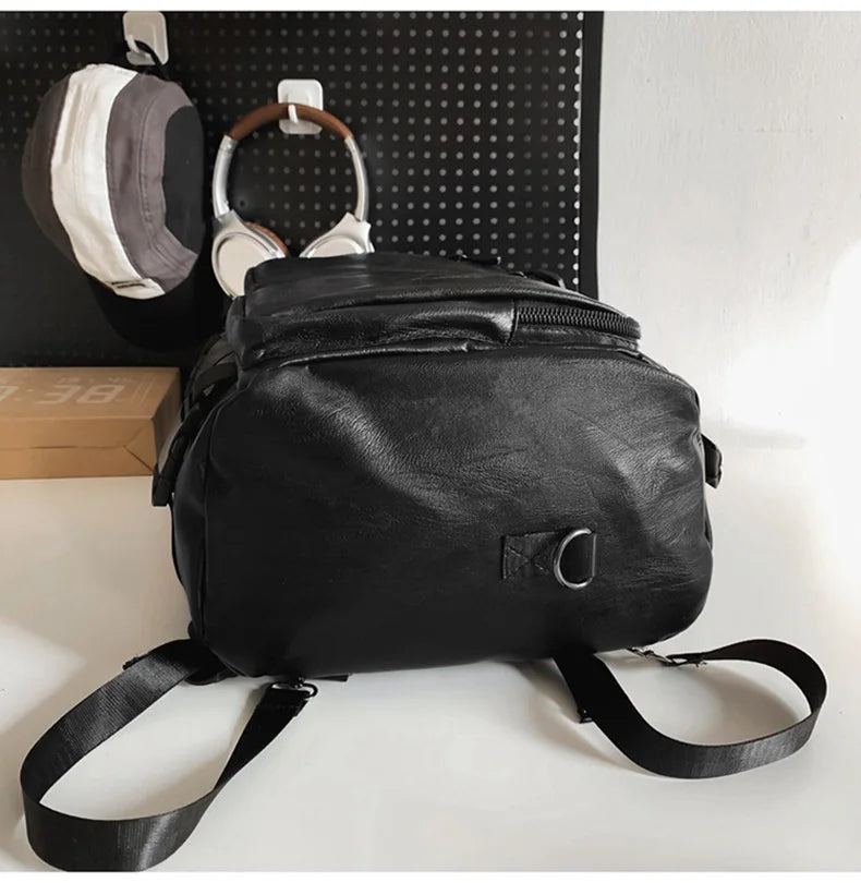 Cyflymder  Travel Backpack Gym Fitness Bag Women Men PU Large Capacity Training College Students Schoolbag Sports Laptop Vintage Daypack