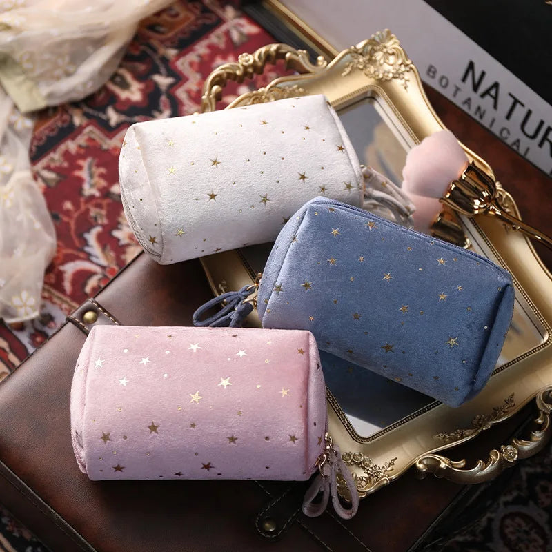 Cyflymder Girl Velvet Makeup Bag Organizer Soft Girl Lipstick Storage Bag Women Toiletry Beauty Make Up Case Pouch Portable Cosmetic Bag