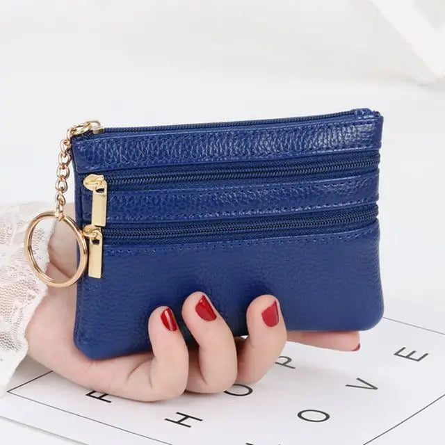 Cyflymder Fashion Women Wallet Clutch Three Zip Female Short Small Coin Purse New Brand Design Soft Mini Card Holder Wallet Money Bag