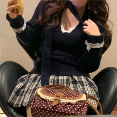 Cyflymder  Cute Dot Lace Underarm Bag Women New Vintage Canvas Handbag Harajuku Aesthetic Japanese Style Sweet Brown Shoulder Bags Ladies