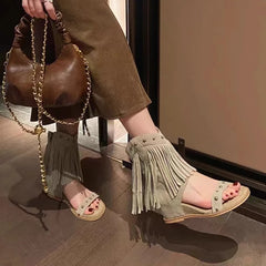 Cyflymder Summer Pointed-toe, lace-up, sexy sandals, long boots, stiletto boots
