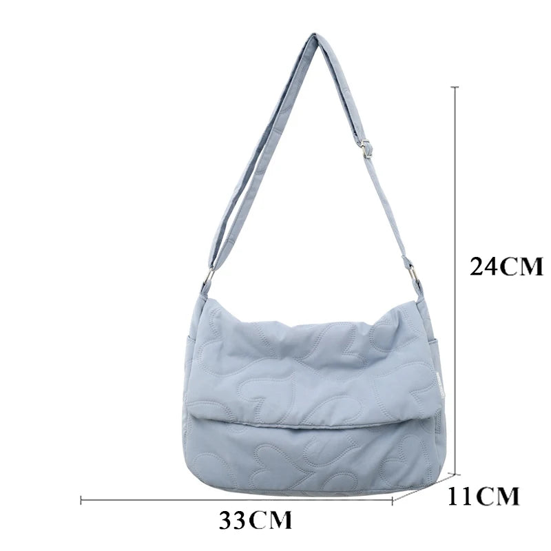 Cyflymder Girls Fashion Messenger Bag Casual Cute Bookbag Make Up College Shoulder Schoolbag Kawaii Sweet Waterproof Women Bag