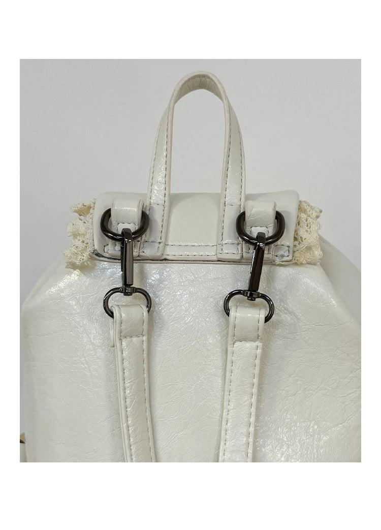Cyflymder  Lace Patchwork Fairy Fashion Handbags Y2k Aesthetic Chic Casual Simple Backpacks Korean Women Mini Sweet Preppy Schoolbags