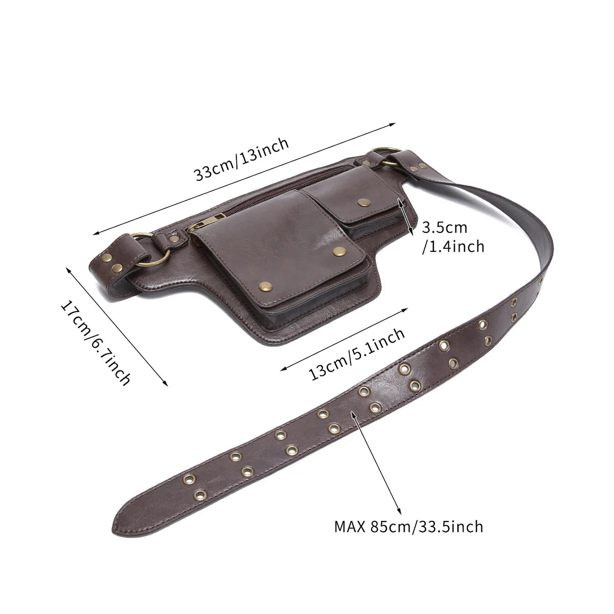 Cyflymder  Chest Bag Adjustable Strap Multiple Card Slots Magnetic Closure Waist Bag for Mens Small Belt Fanny Pack Motor Riding Bag