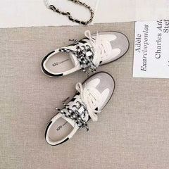 Cyflymder  New Women's Casual Fashion Breathable loafers Walking Lace Flat Shoes Women's Gym Vulcanized Shoes