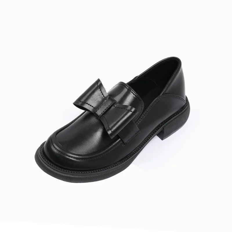 Cyflymder  Round Toe Casual Woman Shoe Soft All-Match British Style Female Footwear Loafers With Fur Slip-on Oxfords Preppy Dress Big Size