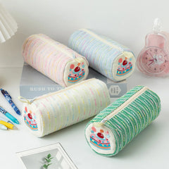 Cyflymder  Lovely strawberry cake pen bag Stationery storage bag Large capacity pencil case