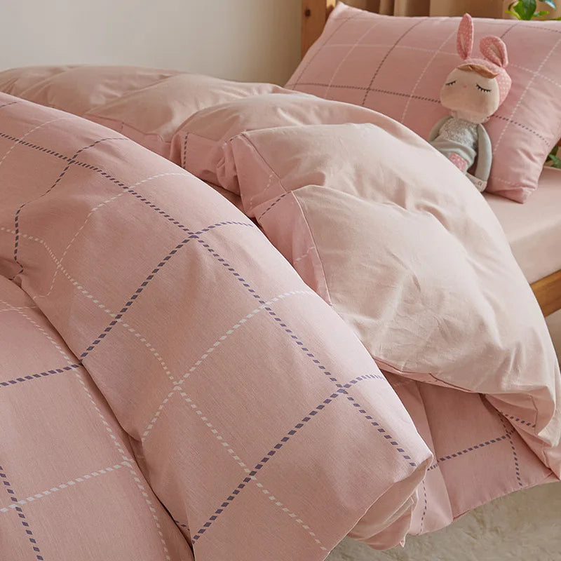 Cyflymder Pure Cotton Bed Sets for Student Dormitory 4Pcs New Cartoon Printed Skin-Friendly Bedding Sets High-Quality Single Bedclothes
