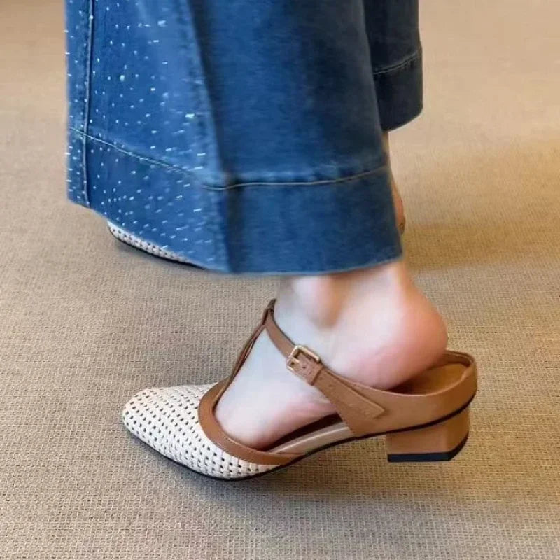 Cyflymder Fashionable slippers women's hollowed-out shallow slippers, 2025 summer casual best-selling low-heeled comfortable women's shoes
