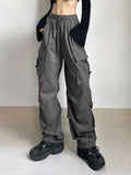 Cyflymder Harajuku Oversized Cargo Parachute Pants Women Streetwear Vintage Y2k Hip Hop Wide Leg Joggers Baggy Sweatpants Techwear