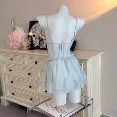 Cyflymder   Pure Desire Lace Underwired Nightgown Small Breast Push Up Embroidered Mesh Date Pajamas