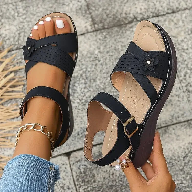 Cyflymder  Plus Size Women's Sandals Summer Fashion Platform Wedge Sandals Casual Comfortable Non Slip Beach Shoes Sandalias Mujer