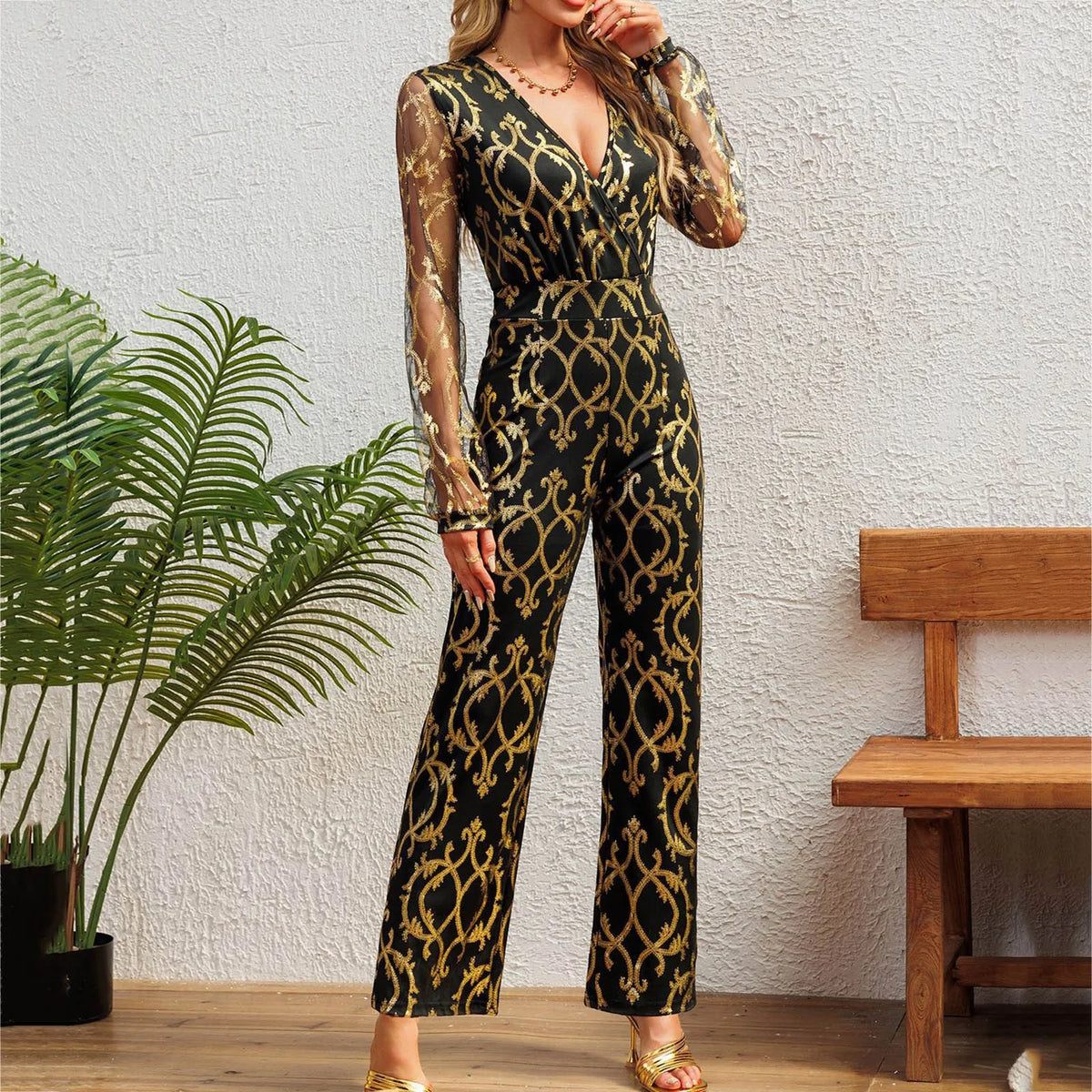 Cyflymder  Elegant Romper For Women Fashion Slim Fit Silver Sequins Bodysuit Evening Party Long Jumpsuits Women's New Busniess Jumpsuit