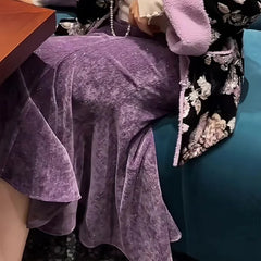 Cyflymder  Autumn Winter Elegant Purple Mermaid Skirt Women High Waist Slim Long Party Skirt Fashion Sequin Wrapped Skirts Faldas 743A