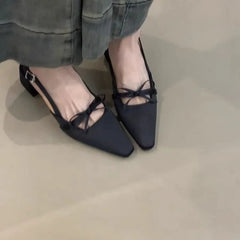 Cyflymder  Bow Strap Women's Slippers Summer New Fashion Shoes for Design Open Toe Thick Heel Outdoor Slippers Ladies Zapatillas Mujer