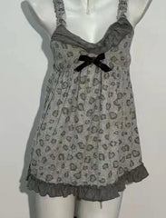 Cyflymder  Sexy Leopard Print Dress Y2k Vintage Goth Punk Slim WomanClothes Aesthetic Harajuku Backless Summer Sleeveless Dresses Gyaru 90s