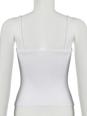 Cyflymder  Casual Solid Pockets Camis Top Sexy Slim Slash Neck Sleeveless Tank Toops Women 2024 Summer Fashion Streetwear Ladies