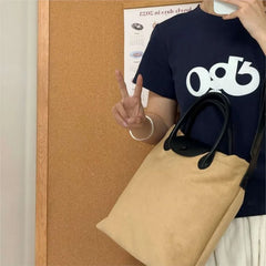 Cyflymder  Vintage Large Capacity Khaki Handbag 2025 Women Retro Suede Handle Chic Casual Crossbody Bags Ladies Harajuku Tote Bag Aesthetic