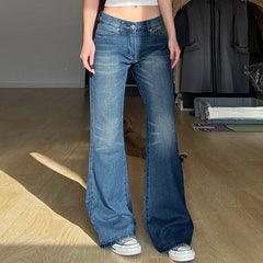 Cyflymder   Fashion Low-rise Basic Slim-Fit Skinny Jeans All Match Casual Denim Pants Y2k Streetwear Straight-leg Trousers Harajuku