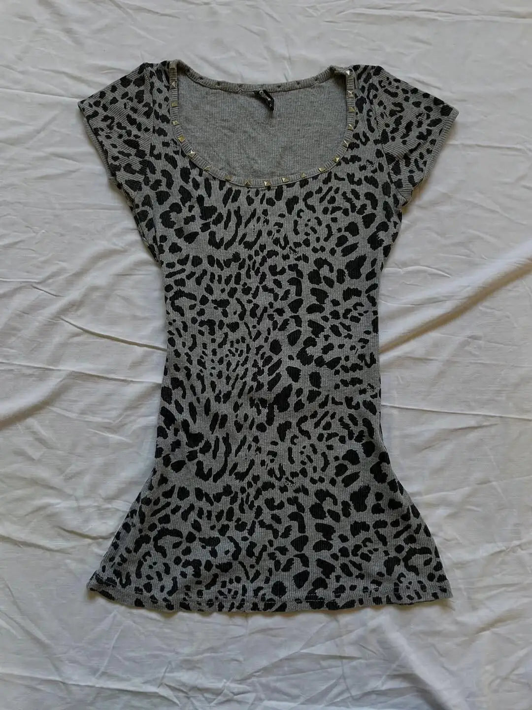 Cyflymder  Aesthetic T-shirt Y2k Slim Harajuku 90s Vintage Punk Leopard Print Crop Top Streetwear Short Sleeves Basics Emo Tees Summer Chic