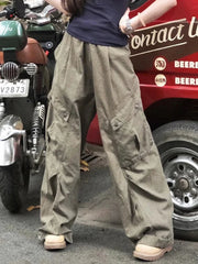 Cyflymder  Summer New Classic Washed Loose Female Jeans American Vintage Chic Pockets Fashion Full Length Simple Casual Women Cargo Pants