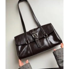 Cyflymder  High Street Coffee Shoulder Bags For Women New Pu Leather Chic Casual Handbag Ladies Large Capacity Underarm Designer Luxury Bag