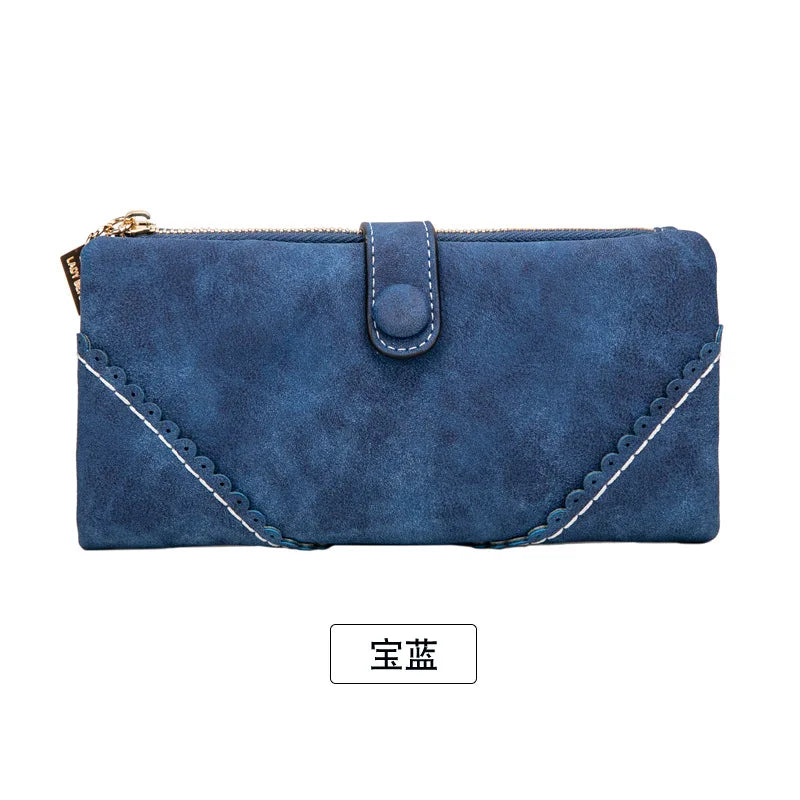 Cyflymder  Men/Woman Wallet Vintage PU Leather Frosted Long Wallets Coin Pocket Billetera Hombre Man Purse Male ID Card Holder Money Bags