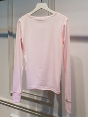 Cyflymder  Pink Six Buttons Thin Long Sleeve T-shirts Women Spring Round Neck Cotton Slim Tee Top Female Cute Sweet Tshirt Y2k Tops New