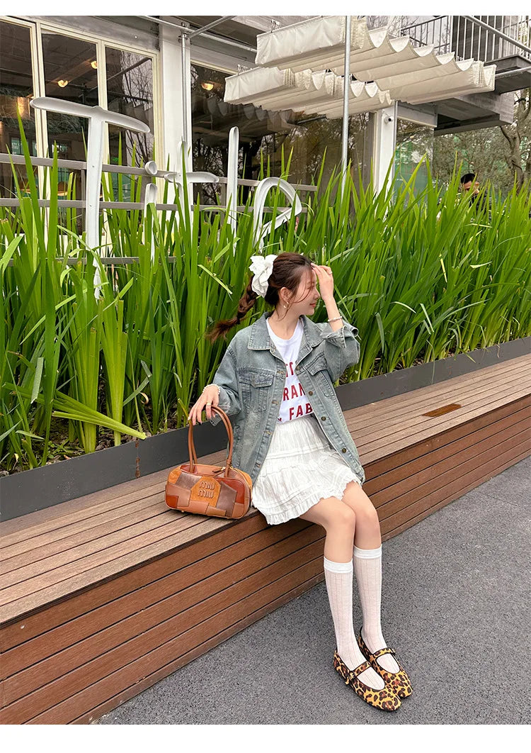 Cyflymder  Low Heels Leopard Shoes Ballerinas Woman 2025 Modis Round Toe Casual Female Sneakers Flats All-Match Ballet Cute Dress leopard M