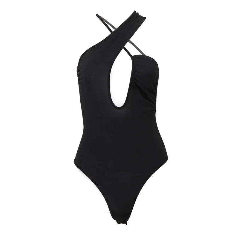 Cyflymder  Sexy Bal Cutout Slimming Jumpsuit Street Sle ort Pants mid Waist Bodycon  Suit Thin Fabric Summer Thin
