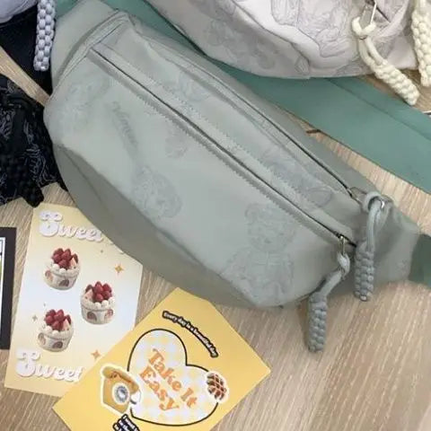 Cyflymder  Cute Little Bear Girl Student Chest Bag, Female Korean Edition Casual Crossbody Bag, Simple and Versatile Waist Bag