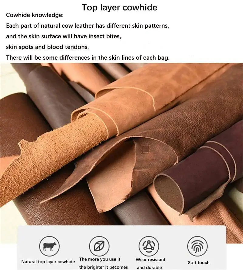 Cyflymder  New Men's Leather Wallet Clutch Bag Large-capacity Card Case Coin Purse First Layer Cowhide Long Wallet Dinner Party Phone Bag