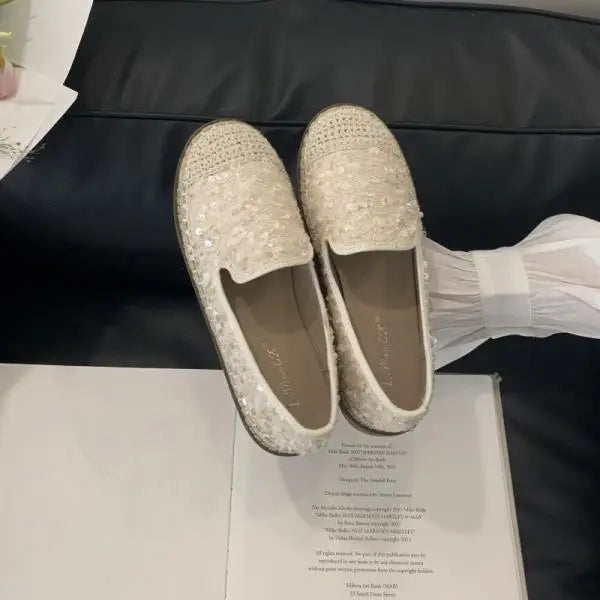 Cyflymder  Women's Shoes Platform Casual Female Sneakers Loafers With Fur Flats Slip-on Round Toe Modis Clogs Dress New Glitter Slip On