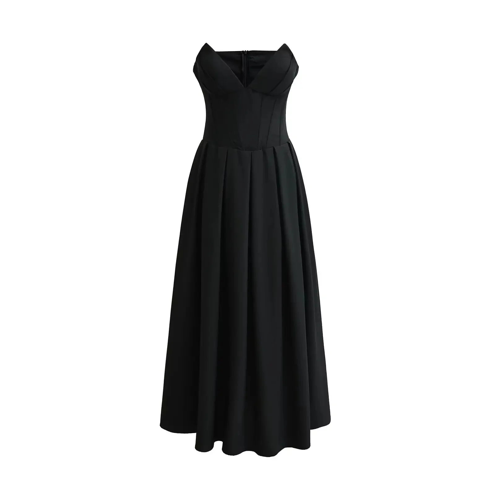 Cyflymder  Cross-Border Women's Fashionable Elegant Long Dress Sexy Strapless Bone Waist-Fitted Slimming Dress Batches