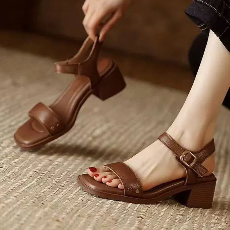 Cyflymder  Women's Sandals Sexy High Heels Shoes for Woman Elegant Chunky Shoes New Pumps Party Flip Flops Dress Retro Mujer De Zapatos