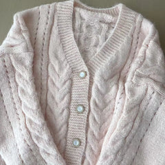 Cyflymder  American Retro Knitted Cardigan Tops Women Y2k Harajuku Solid Sweater Autumn Winter 2000s Vintage Loose Pullover Chic